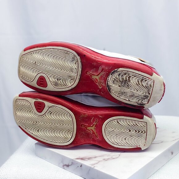 Air Jordan 18 XVIII Basketball Sneakers White Varsity Red Shoes - Picture 11 of 11